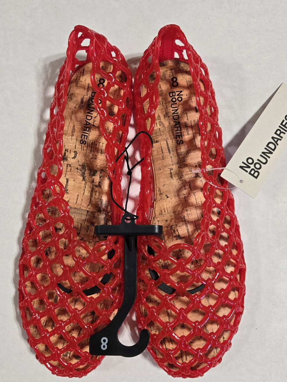 No Boundaries Women's Red Jelly Slip-On Flats Memory Foam Multiple Sizes